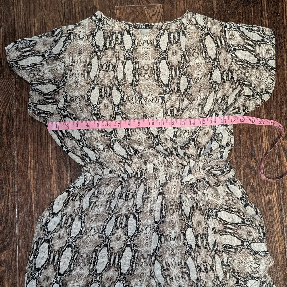 Venus Snake Print Jumpsuit Wrap Top - Picture 4 of 5